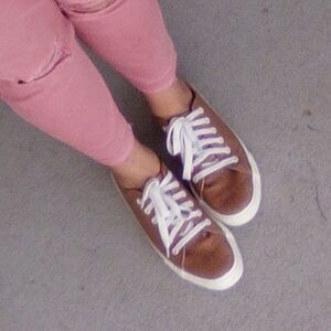 Universal Thread Sneakers Textured Weave Pattern Lace Up Dark Chestnut Caramel 9